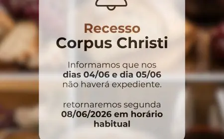 Comunicado de Recesso de Corpus Christi