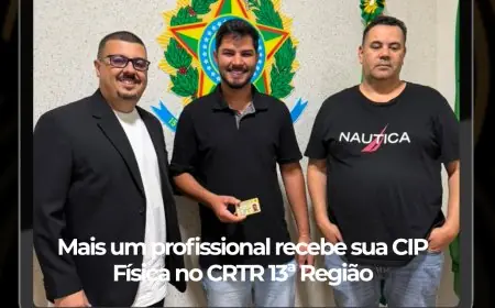 Mais um profissional recebe sua CIP Física no CRTR 13ª Região