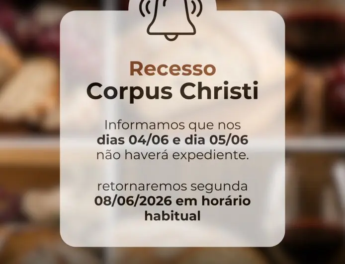Comunicado de Recesso de Corpus Christi
