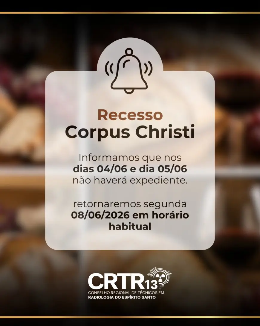 Comunicado de Recesso de Corpus Christi