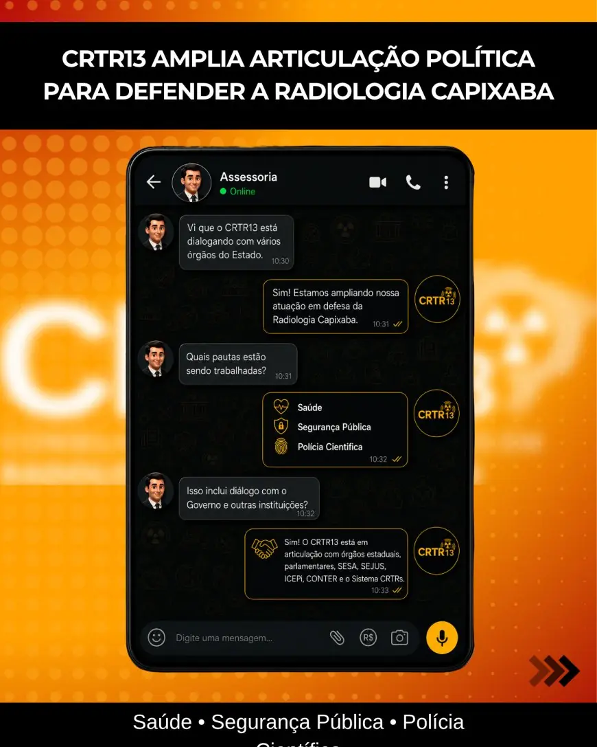 CRTR13 amplia articulação política para defender Radiologia na saúde, na segurança pública e na perícia capixaba