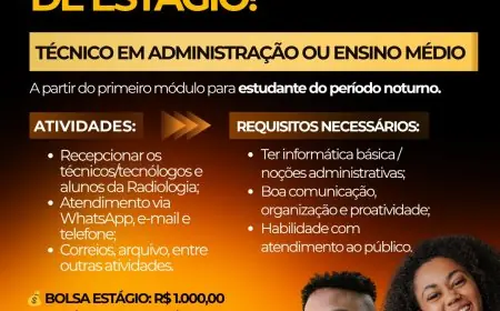 OPORTUNIDADE DE ESTÁGIO!