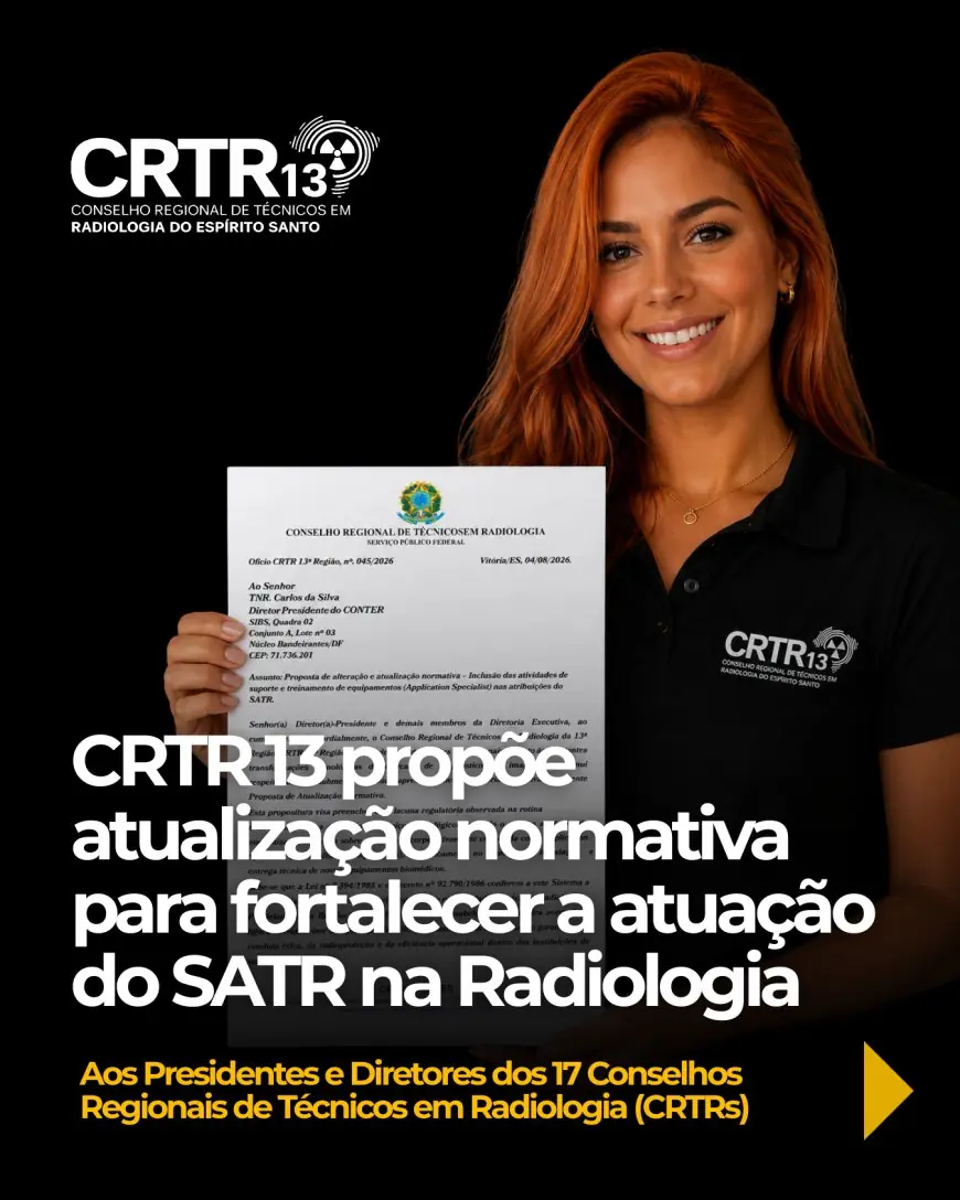 CRTR 13 propõe atualização normativa para fortalecer a atuação do SATR na Radiologia