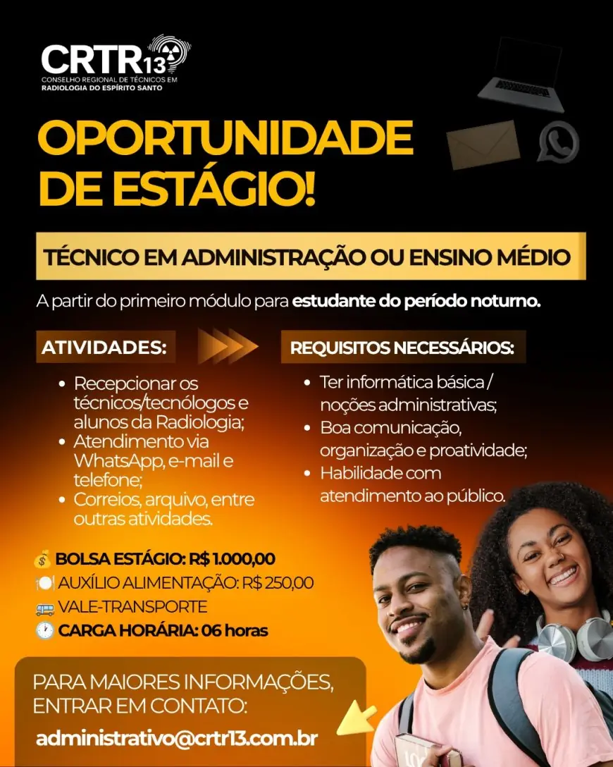 OPORTUNIDADE DE ESTÁGIO!
